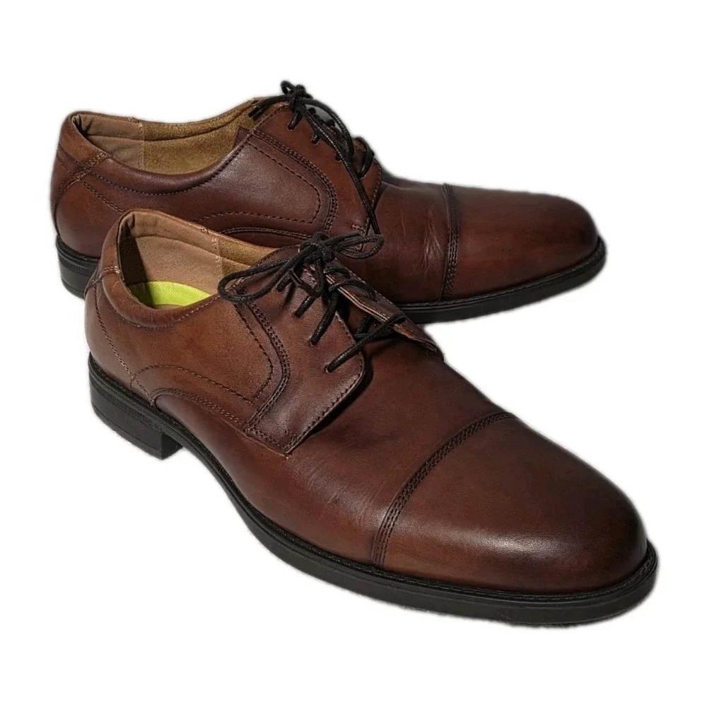 Sharp Florsheim Mens Size 11 EEE Midtown Leather Brown Cap Toe Oxford HTF Shoes